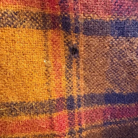 Vintage Kmart Wool Flannel Blue & Burnt Orange - Picture 7 of 7